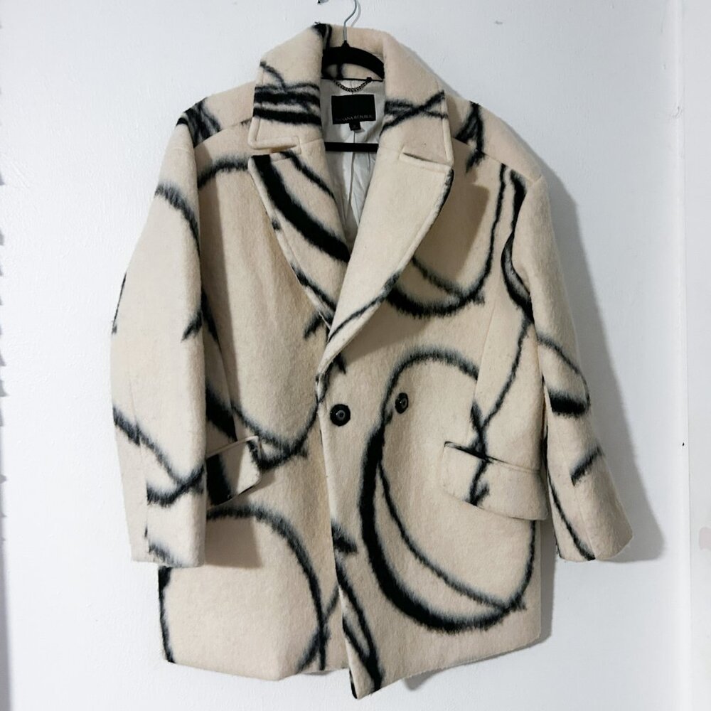 BANANA REPUBLIC XO Alpaca Wool Coat in Cocoon SZ S - Picture 3 of 5